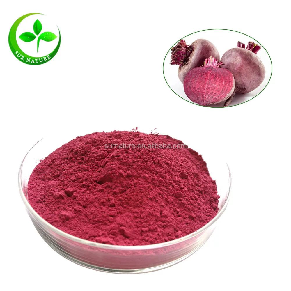 Natural organic red beet juice powder and sugar beet powder