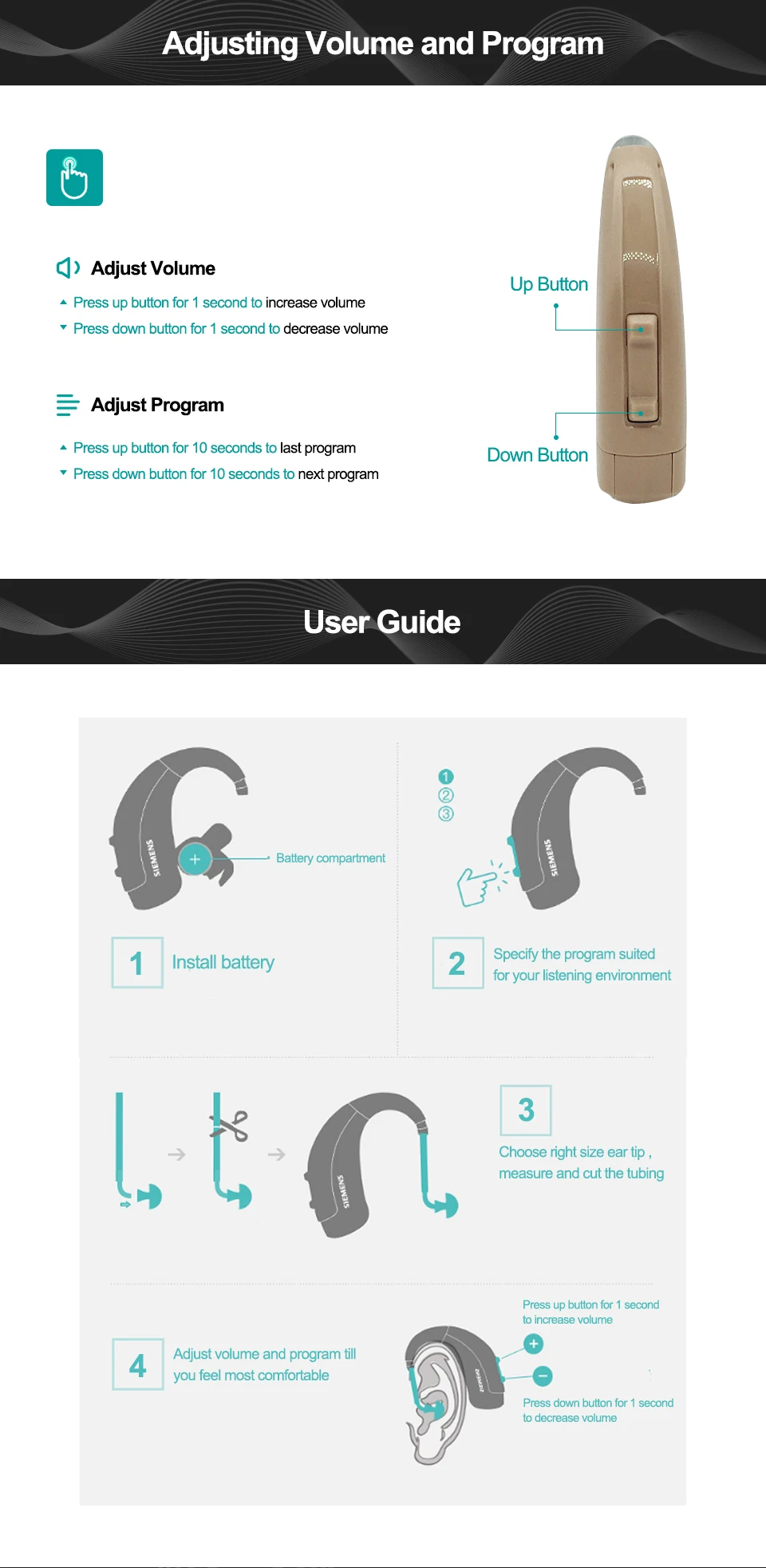 Original Siemens Signia Hearing Aid Channels Digital Bte Sound