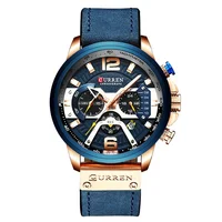 

Luxury Curren 8329 Leather Waterproof Men Chronograph Sport Hand Watch