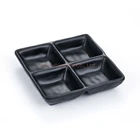 Pottery Ceramic color Japan sushi dinner plate 100% melamine tableware dinnerware set sets square black plastic plate
