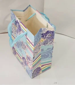 vertical colorful paper shopping bag with handle
