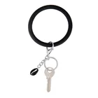 6 Colors Latest Cheaper Seashell Charms O Bangle Key Ring Wrist Holder Silicone Bracelet Keychain