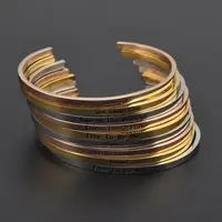 

Wholesale Engraved Inspirational Stainless Steel Bracelet Jewelry ,Custom Women Gold Cuff Bangle Bracelets