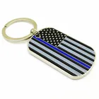Factory price high quality custom design metal enamel thin blue line key holder