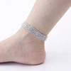 Super Shiny Multi Row Crystal Rhinestone Stretch Ankle Bracelets Elastic Flash Drill Diamond Anklets For Women Wedding