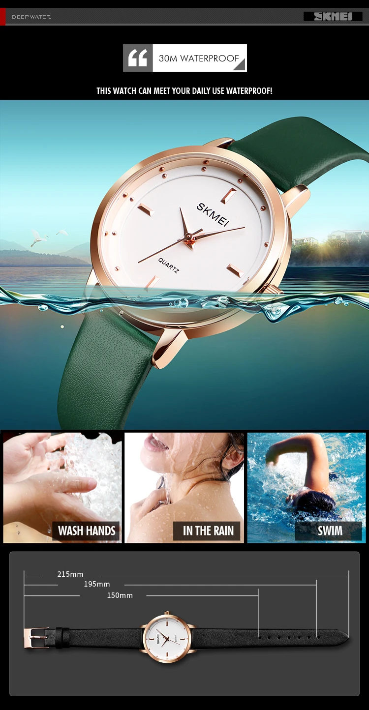 Amazon Hot skmei 1457  simple classic quartz leather  ladies wrist watches