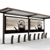 Scrolling urban smart benches solar powered signage bus shelter