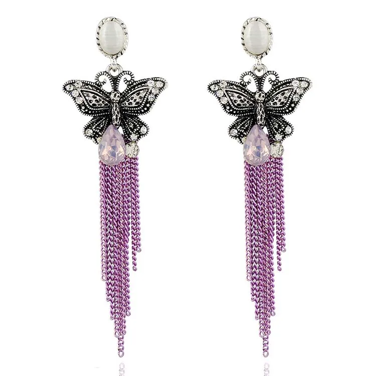Wholesale Women Boho Long Vintage Metal Chain Tassel Dangle Drop Earrings Opal Crystal Butterfly Earring, Pink;purple
Wholesale Women Boho Long Vintage Metal Chain Tassel Dangle Drop Earrings Opal Crystal Butterfly Earring, Pink;purple