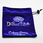 New design blue thick Korean velvet bag hot stamping LOGO plain cotton bag