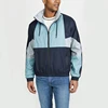 Boy Hidden Hood at Collar with Drawstring Jacket Men Color Block Fashion Nylon/Polyester Jacket