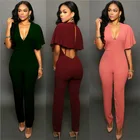 Fashion Rompers Women's Jumpsuit Summer Jumpsuits for Women 2018 Batwing Sleeve Jumpsuit Female Casual Overalls