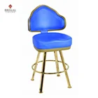 Bar Chair Casino Chair High Quality Well- Designd Automatic Reset Casino Chair With Brass Plated 4-legs With Sliders