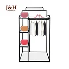 Luxury Clothing Store High-end Black Steel Garment Rack Display Shirt T-shirt Dress Clothes Rack Stand