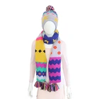 Hot sale 100% acrylic Iceland yarn Snowflake knit jacquard scarf and hat set