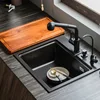 Customized Black Granite Stone Single Bowl Sink Kitchen Sink