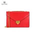 Custom luxury designer branded red leather women chain shoulder bag in large size