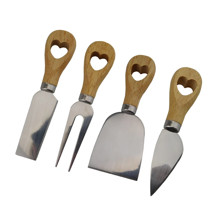 2018 New Baking Gadget Portable 4pcs Shovel / Fork / Knife Stainless steel Vegetable Cheese Slicer heart handle On Amazon