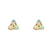 925 silver jewelry minimalist three stone opal stud fashion earring