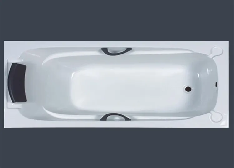 Modern drop in cheap bathtub with handles and pillow