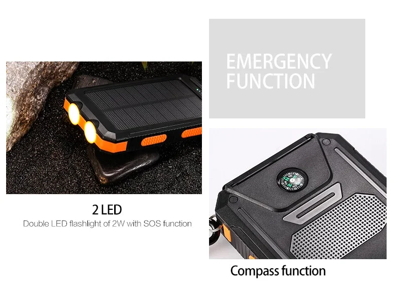 Hot selling waterproof mobile charger 10000mah power solar battery bank - ANKUX.COM