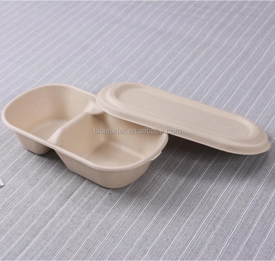 Grease Resistant Tray Biodegradable Disposable Sugarcane Bagasse Lunch Box