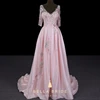 Alibaba evening dresses online store pink party evening gowns A line long frock for adults