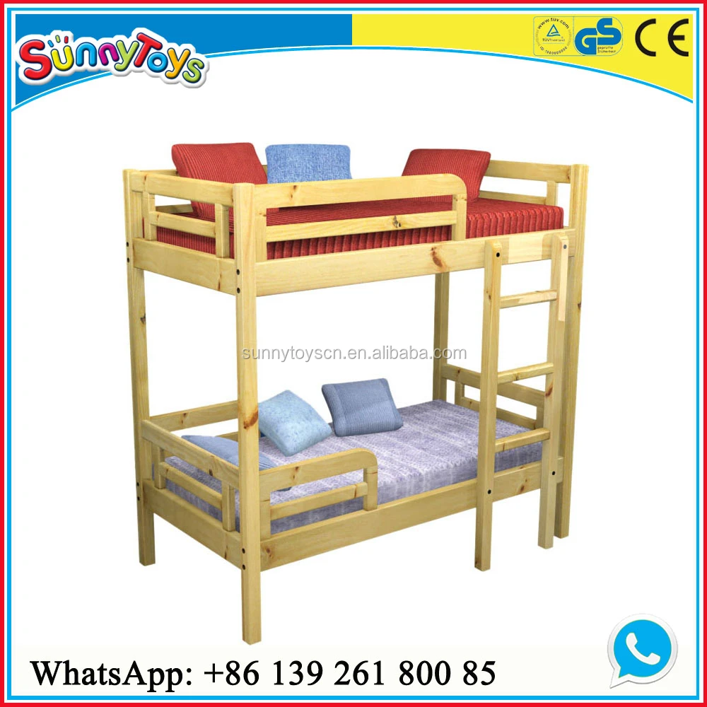Wooden Kids Double Desk Bed Children Furniture Kids Double
