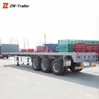 3Axles 60Tons Container Transportation Pre-own Truck Used Flatbed Trailer