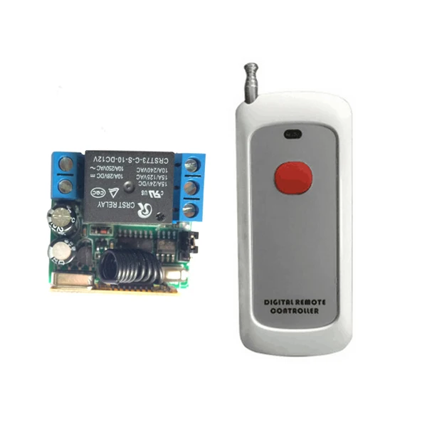 

Long range 433MHz Relay Wireless RF Remote Control DC 12V 10A 1CH Switch Module Receiver With Transmitter