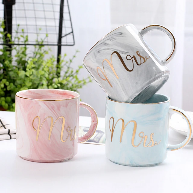 marbling cup ceramic mug coffee mug lovers couples cup with