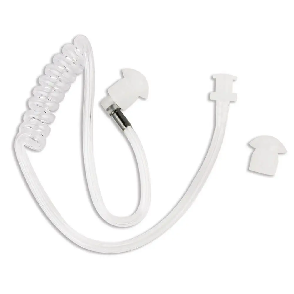 

Air Acoustic Air Tube with Earplug for Earpiece headsets For Walkie Talkie two way radio, White