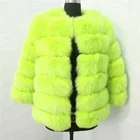 High quality winter arctic fox fur with detachable leather jackets for women