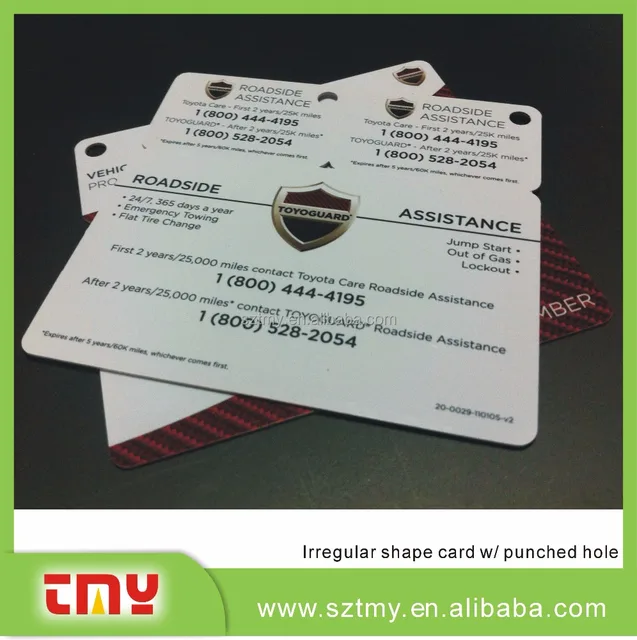 non-standard size pvc plastic gift card with slot hole