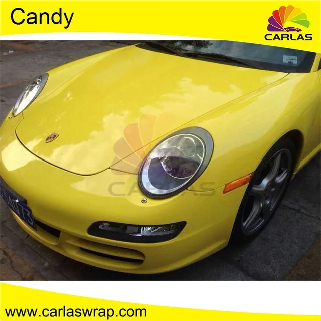 glossy yellow candy color car vinyl wrap