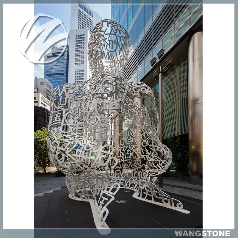 Urban Public Art Stainless Steel Human Figure Sculptures