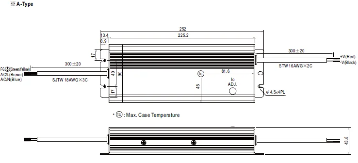 Meanwell Power Supply HLG 1050mA LED Driver IP65 Outdoor LED Lighting 7 Years Warranty LED Driver HLG-320H-C1050A