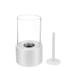 Free standing indoor moving tabletop small round glass fireplace