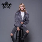 2019 Special Design Factory Price Silver Fox Fur Knitted Women'S Winter Fur Coat Jackets