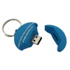 High quality custom blue USB soft pvc key chain