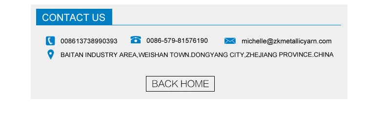 MH type metallic yarn copper color for weaving with good quality