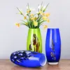 Hand made mouth blown colored glasses glass flower vase for hone decoration wholesales