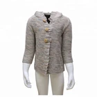 High quality 100% fine cotton hoodies kids knitting sweaters horn buckle designs for baby boy