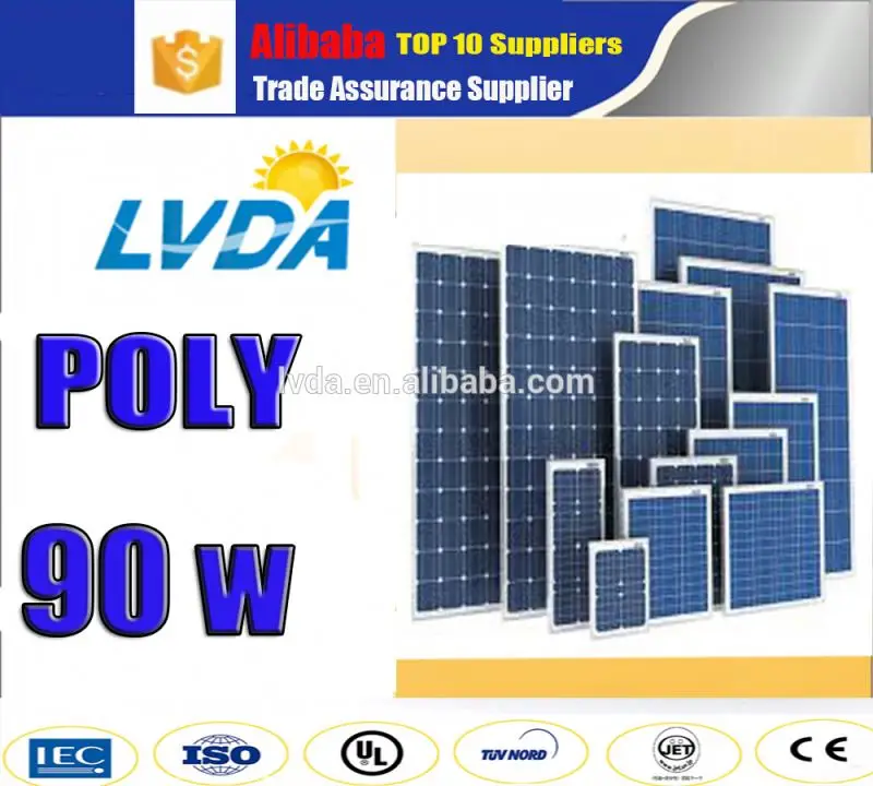 poly 90w solar panel/poly solar panel 90w water cooled