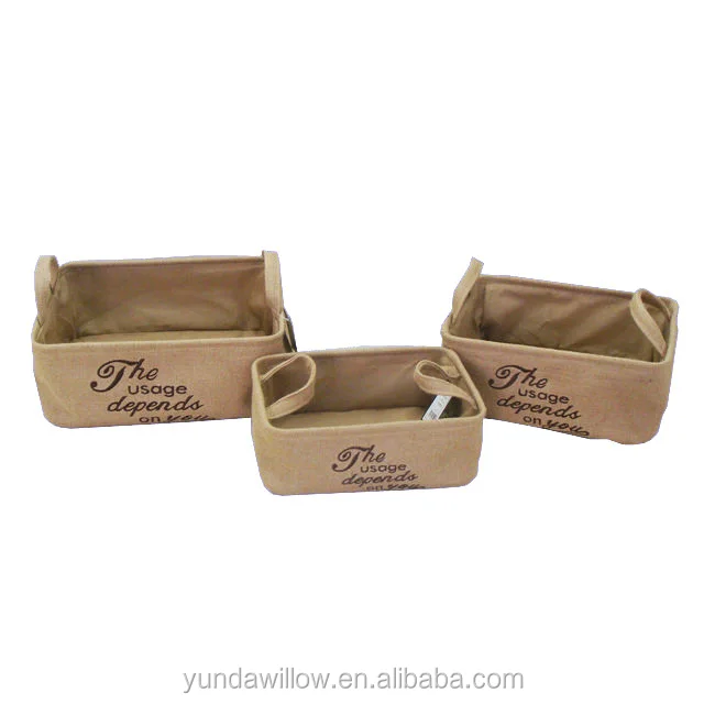 set 3 fabric storage bins sewing basket, craft storage