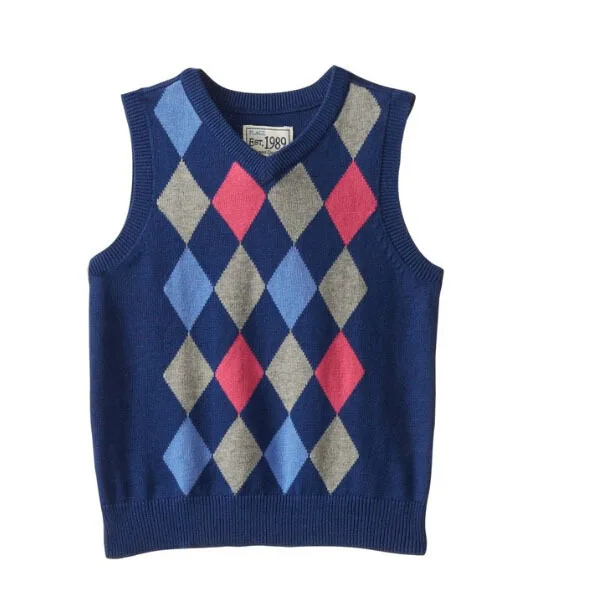 Boys' Argyle Sweater Vest Children Clothing