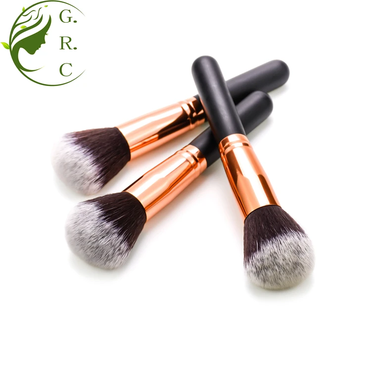 Single Rose Gold Kabuki Face Makeup Blush Loose Powder Brush