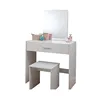 Dressing Table Set include dressing table With Stool and Mirror (White)
