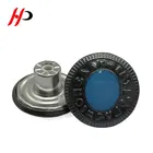 Lead-free custom made logo 17mm round black nickel plating denim blue zinc alloy shanks jeans copper button