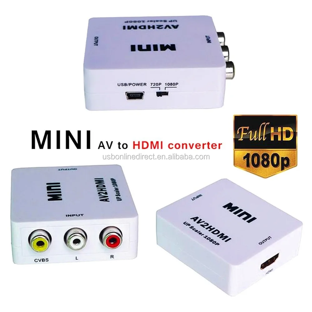 адаптер h123 mini hdmi2av 1080p converter to 3 rca