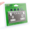 BS standard Leishen new UK british switch Electrical Masterplug Double Wall Socket with 3 USB Ports 5V/2.1A plug
